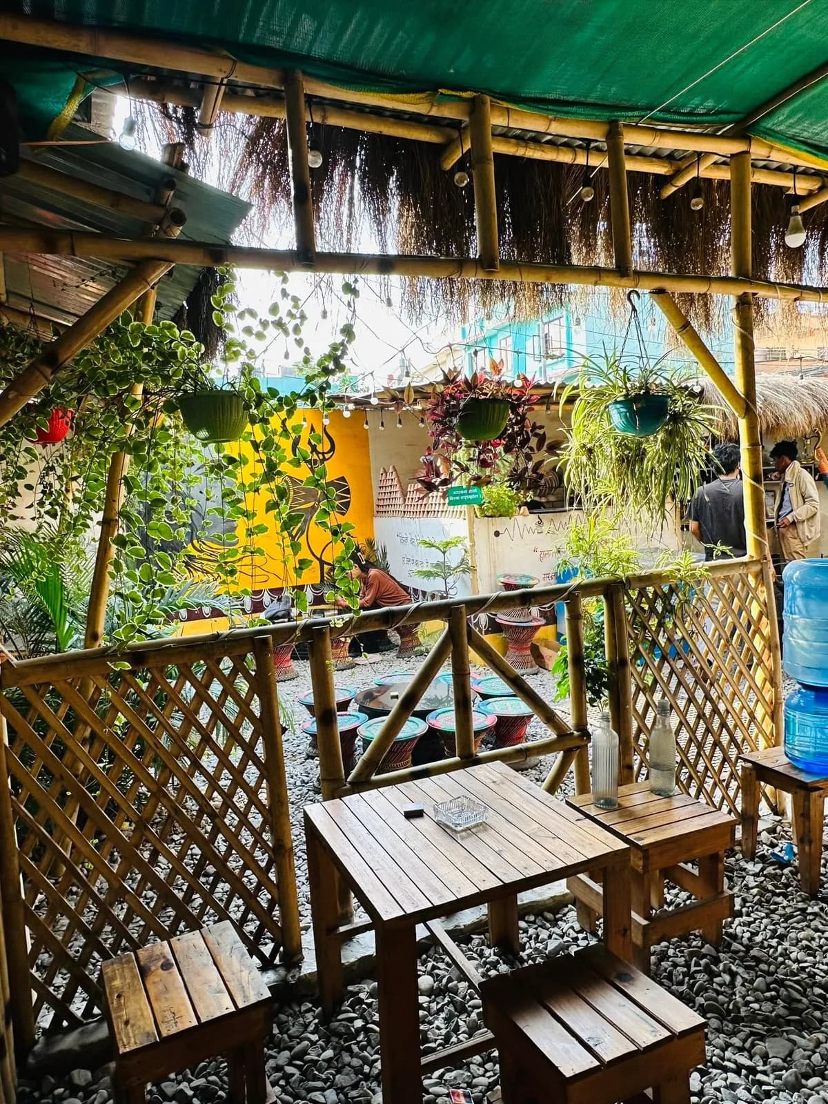 Tables in the garden at Chiya Table